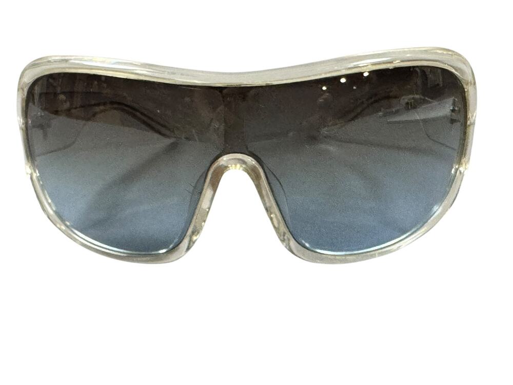 Vintage BERYLL DUME Shields Sunglasses Hand Made - CRACKED Clear Frame Narrow